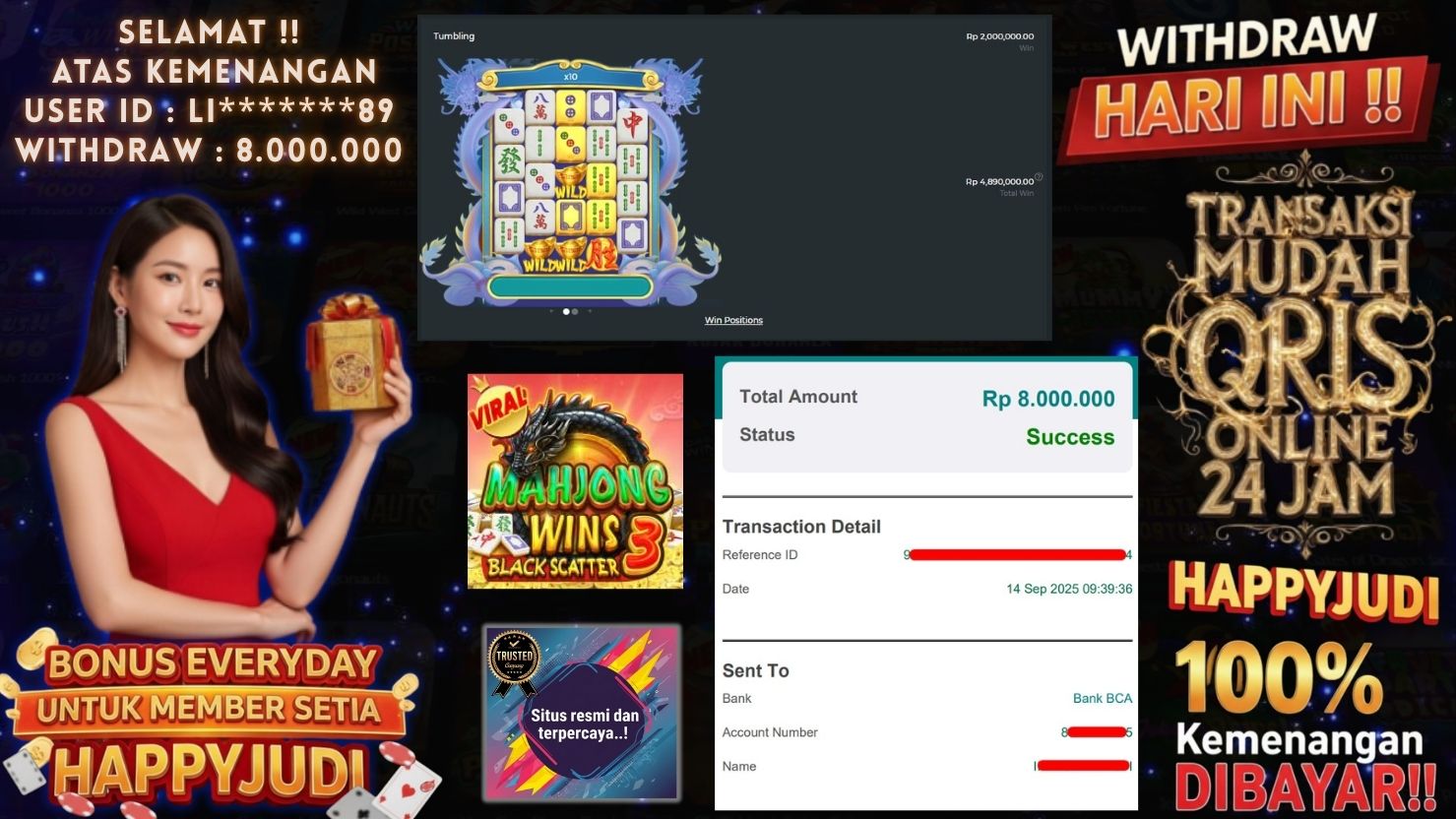 HAPPYJUDI JACKPOT SLOT MAHJONG WINS 3 BLACK SCATTER